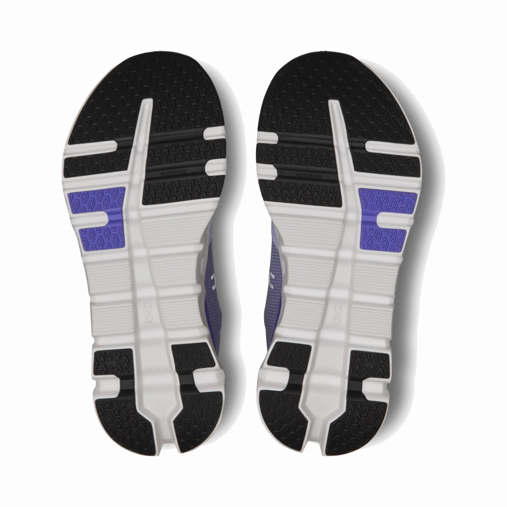 On Women's Cloudrunner 2 Sneaker in Nimbus/Blueberry Knit Upper