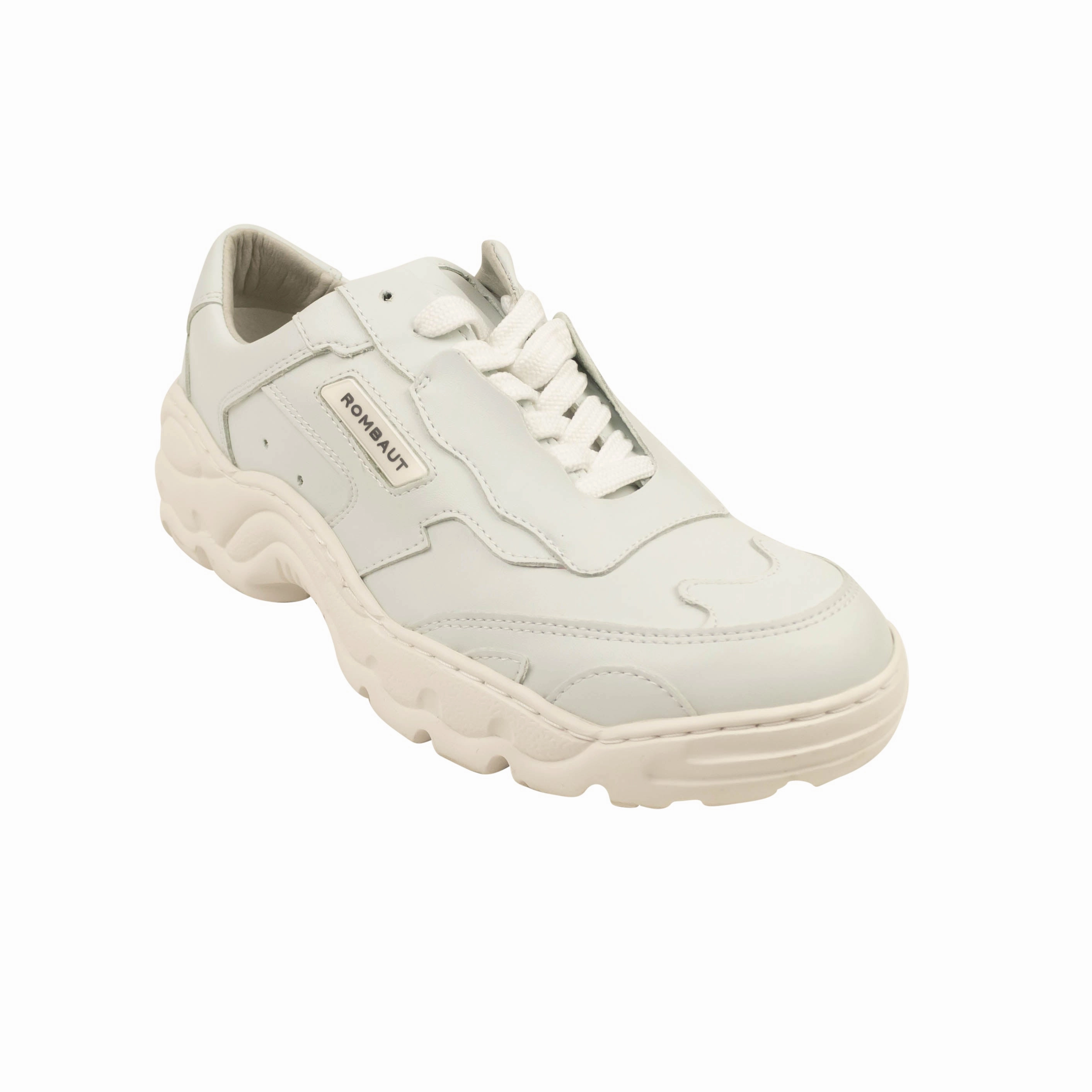 Stylish White Leather Boccaccio Low Sneakers