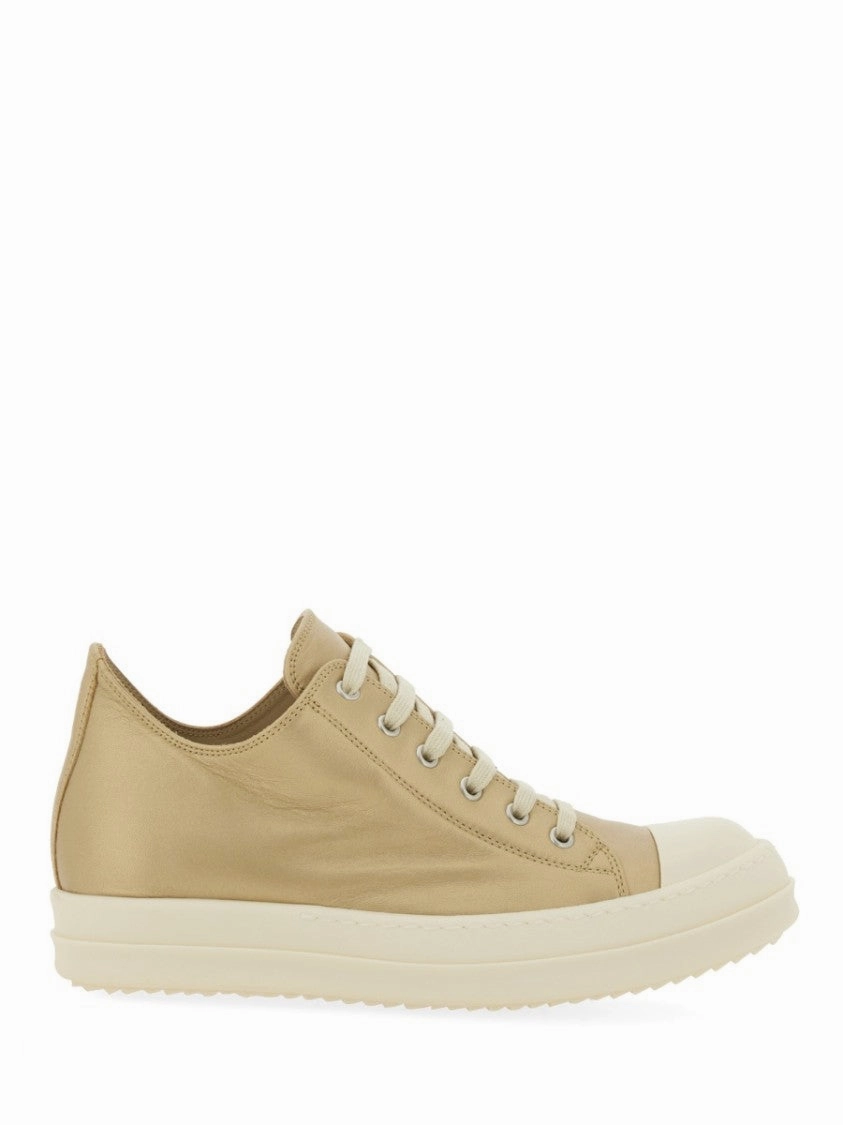 Sculpted materials Lamb Leather Low-Top Sneakers With Calf Leather Toe Cap