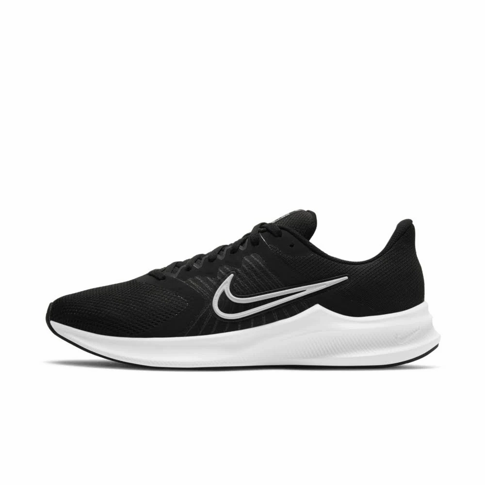 running in a bus station area shoes Cushioned Nike Men's Downshifter 11 Shoes - Black / White