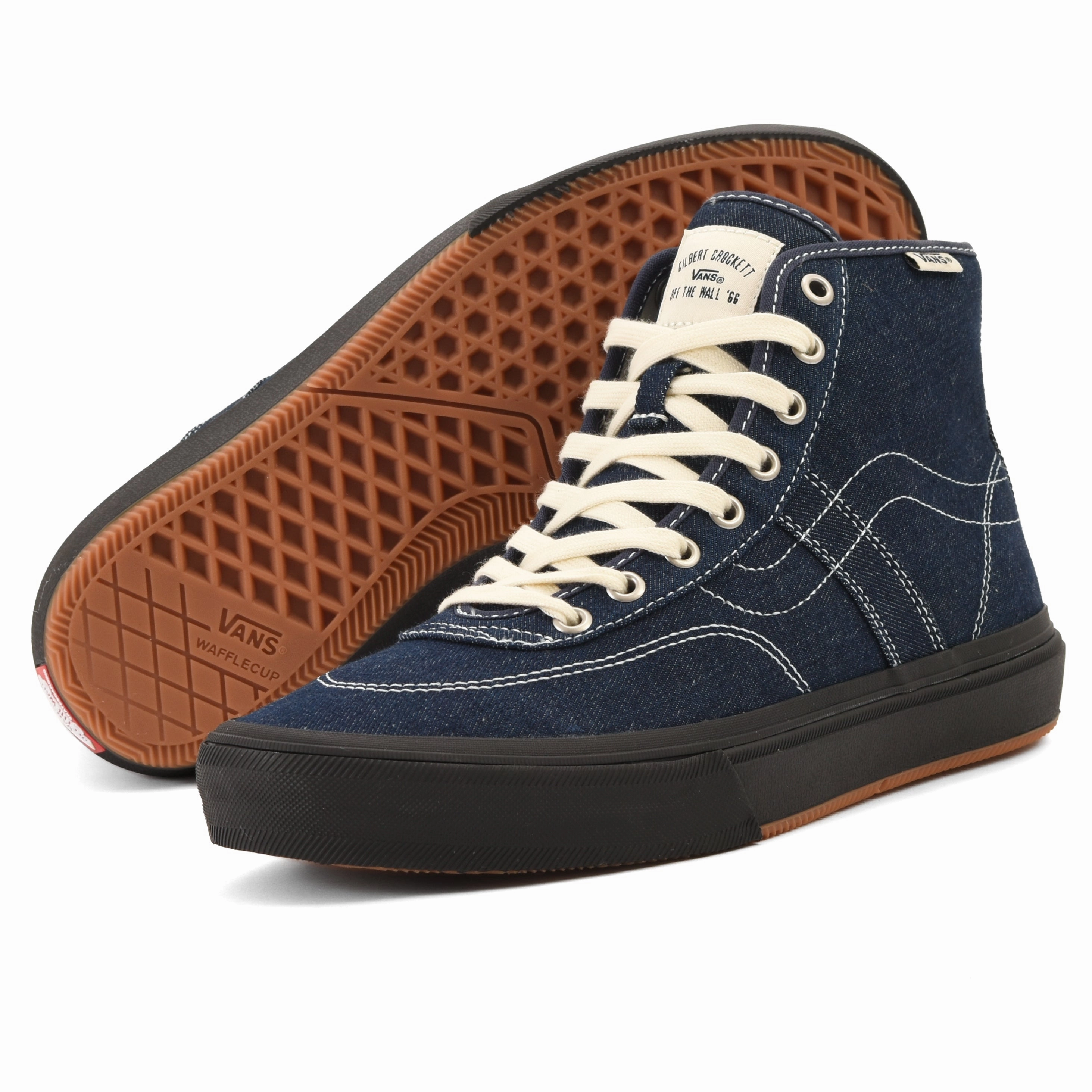 Anatomic Heel Support Vans - Skate Crockett Hi Decon (Denim Car Blue/Black)
