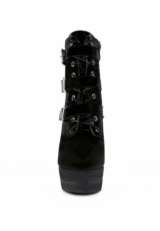 High Heeled Patent Stiletto Boot Stage Show Water Repellent