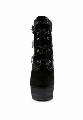 Climber Knit Top High Heeled Patent Stiletto Boot