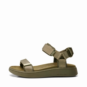 On demand Easy Walking Woden Women's Line Strap Sandal in Dark Olive