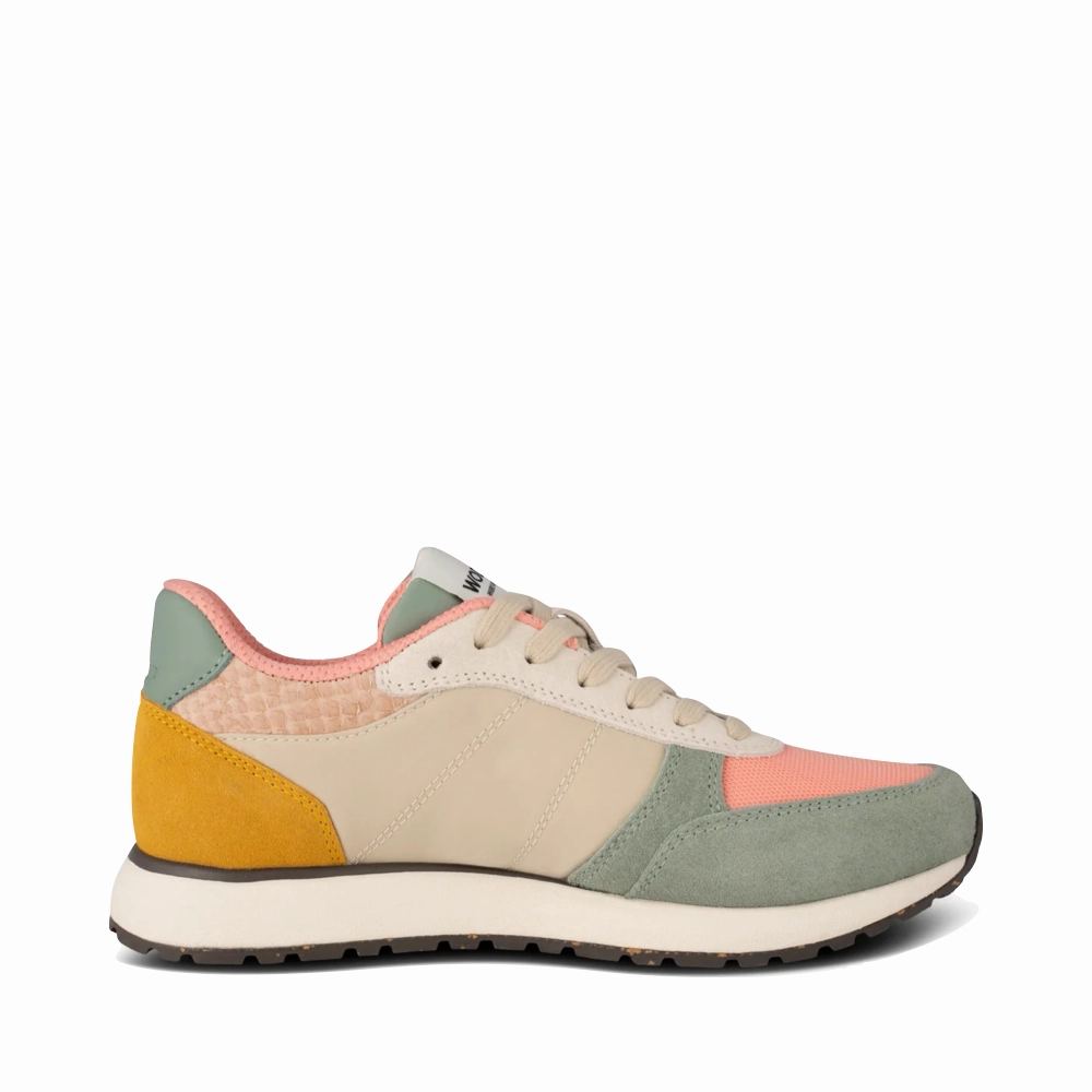 forest hike Woden Women's Ronja Sneaker in Pink Sand Multi