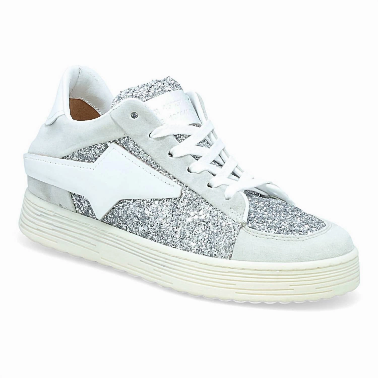 Shallow Footprint RaisedSole Women Alfie Sneaker In White Multi