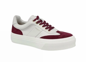 Sophisticated Comfort Women Gabbie Sneaker In Wine/white