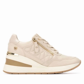 Women's 144380 Round Toe Sneakers In Beige Modern Design