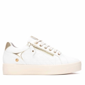 Multi Density Outsole Women's 144413 Round Toe Sneakers In White