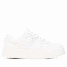 Women's 144535 Round Toe Sneakers In White Zip Closure