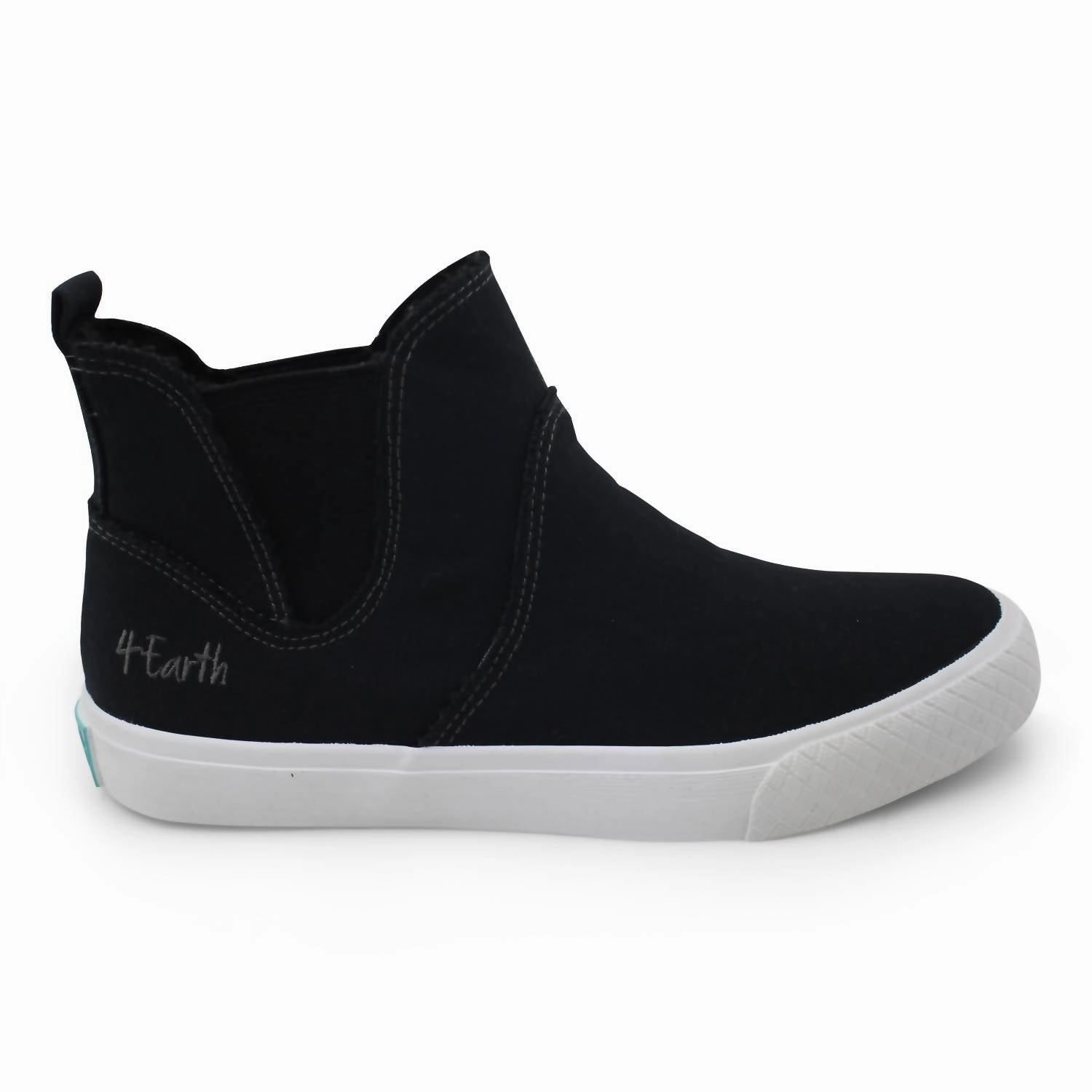 Elastic Fit Odor Control Lining Women's 4Earth Torta High-Top Sneaker In Black Washed