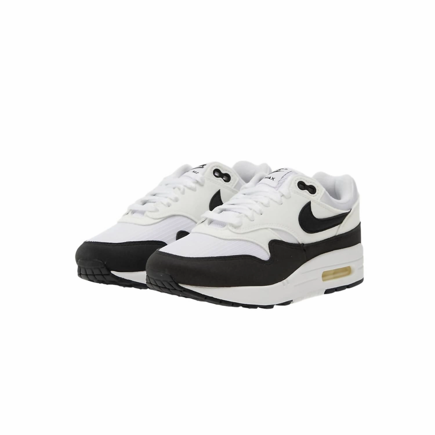 Women's Air Max 1 Sneakers In White/black-Summit White Flex Groove Technology Heel lock