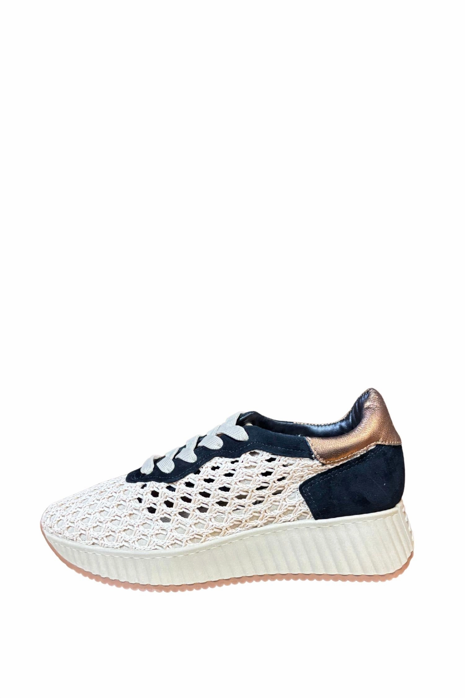 Women's Alegria Sneakers In Sand/black Micro Perforation Ventilation Sports Ready