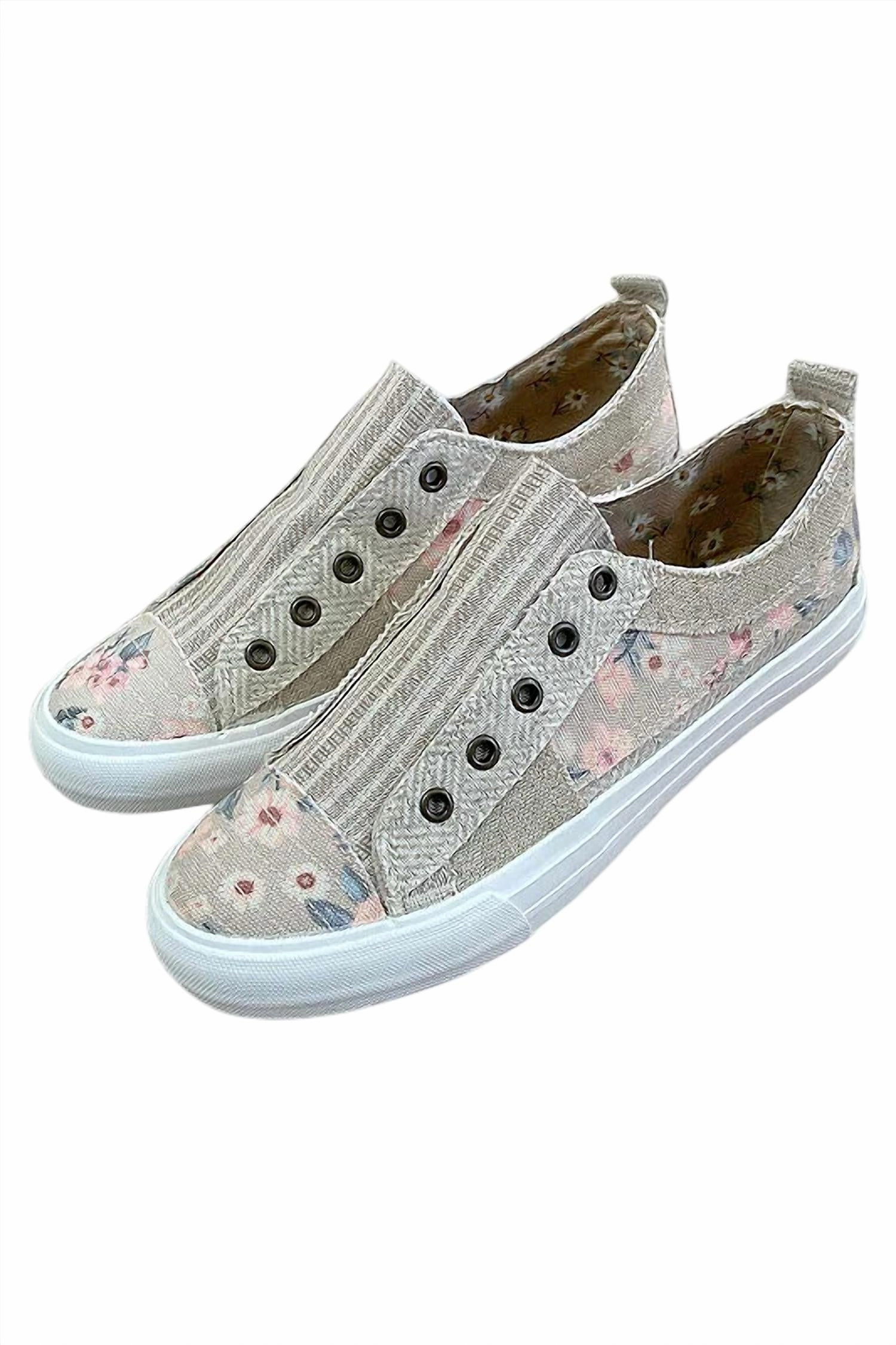 Women's Alice Floral Slip On Sneakers In Peach Floral clean look