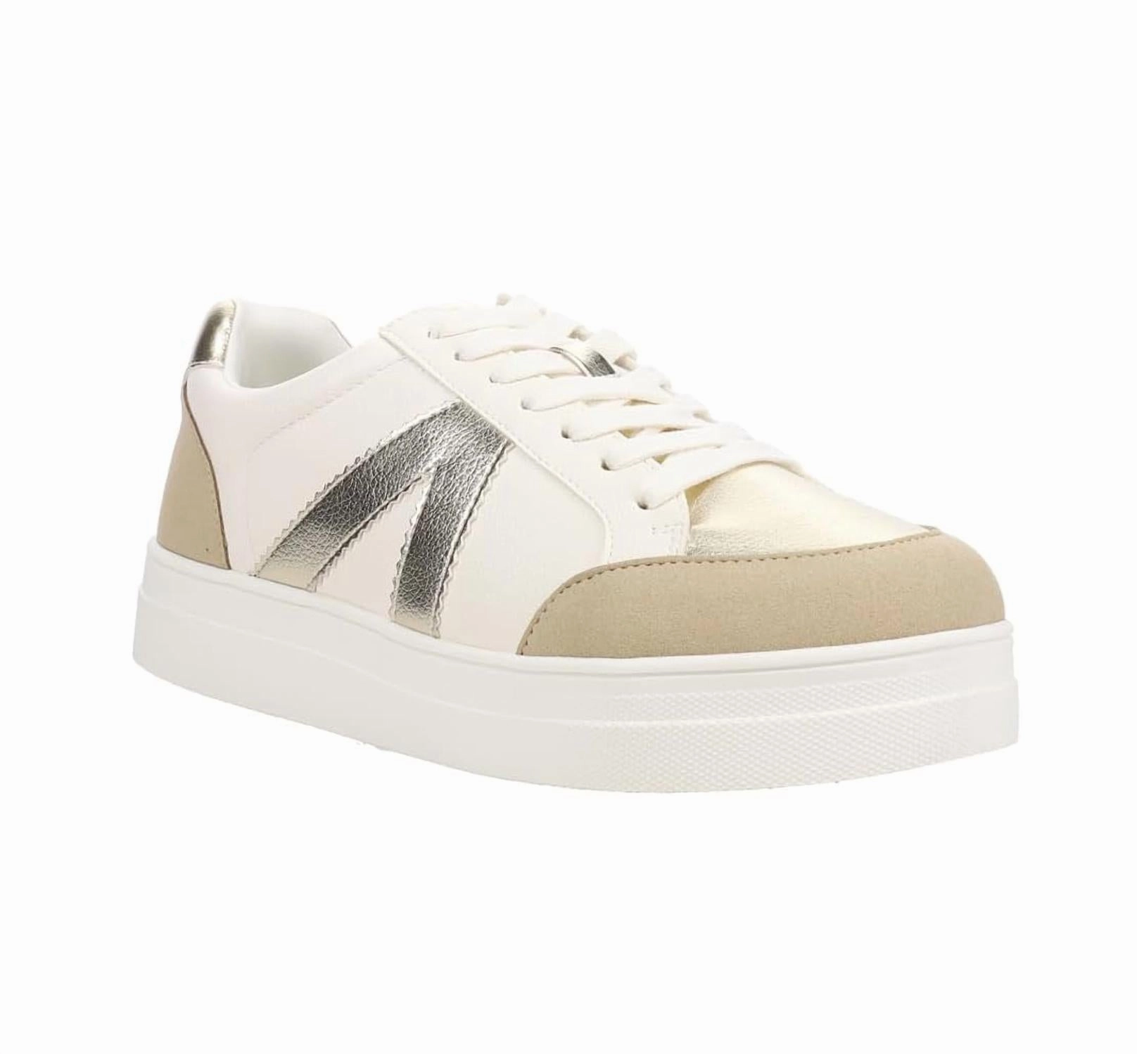 Adjustable Lace Closure Leisure Fit Women's Astra Sneakers In White/gold