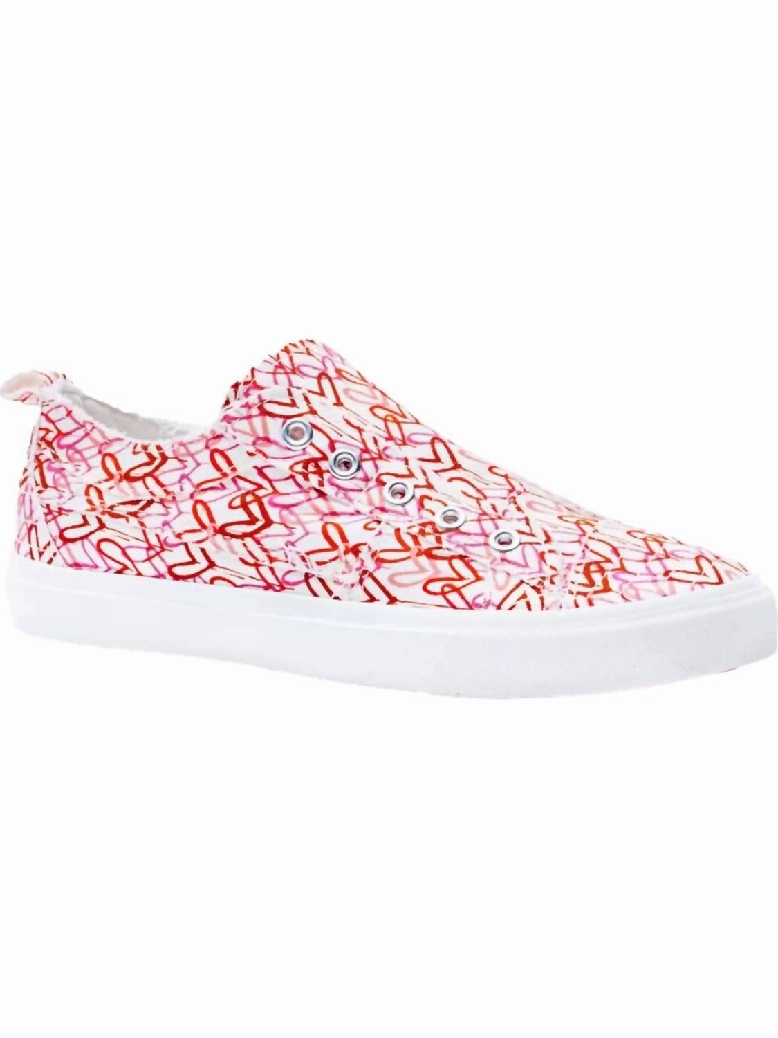 Recycled Material Gym Commute Women's Babalu Heart Slip On Shoes In Pink