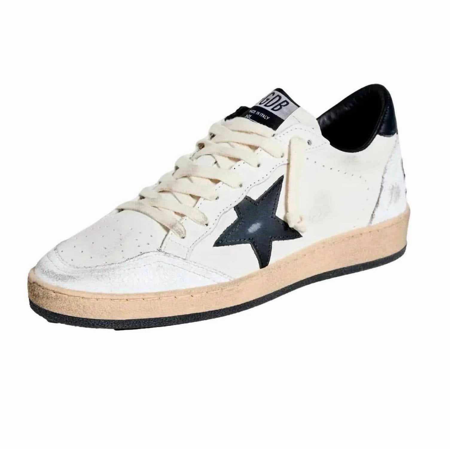 Women's Ball Star Star Sneakers In White/black Foot Motion Bold Grip