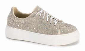 Women's Bedazzle Sneaker In Clear Rhinestones Exclusive Look CushionedMidsole