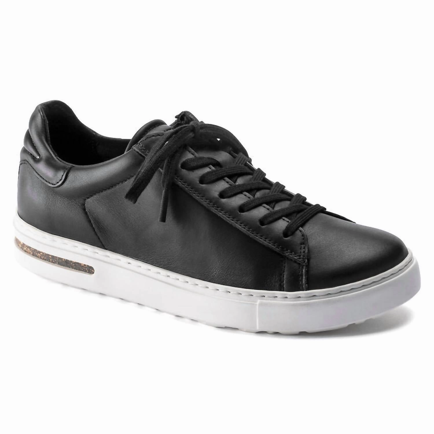 Iconic arch Sporty arch Women's Bend Low Leather Sneakers In Black