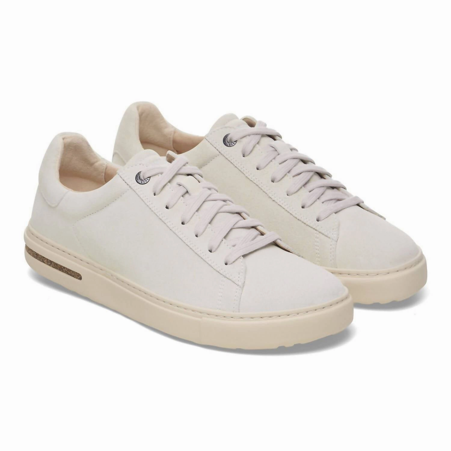Women's Bend Suede Leather Sneaker In Antique White OrthoticFriendly
