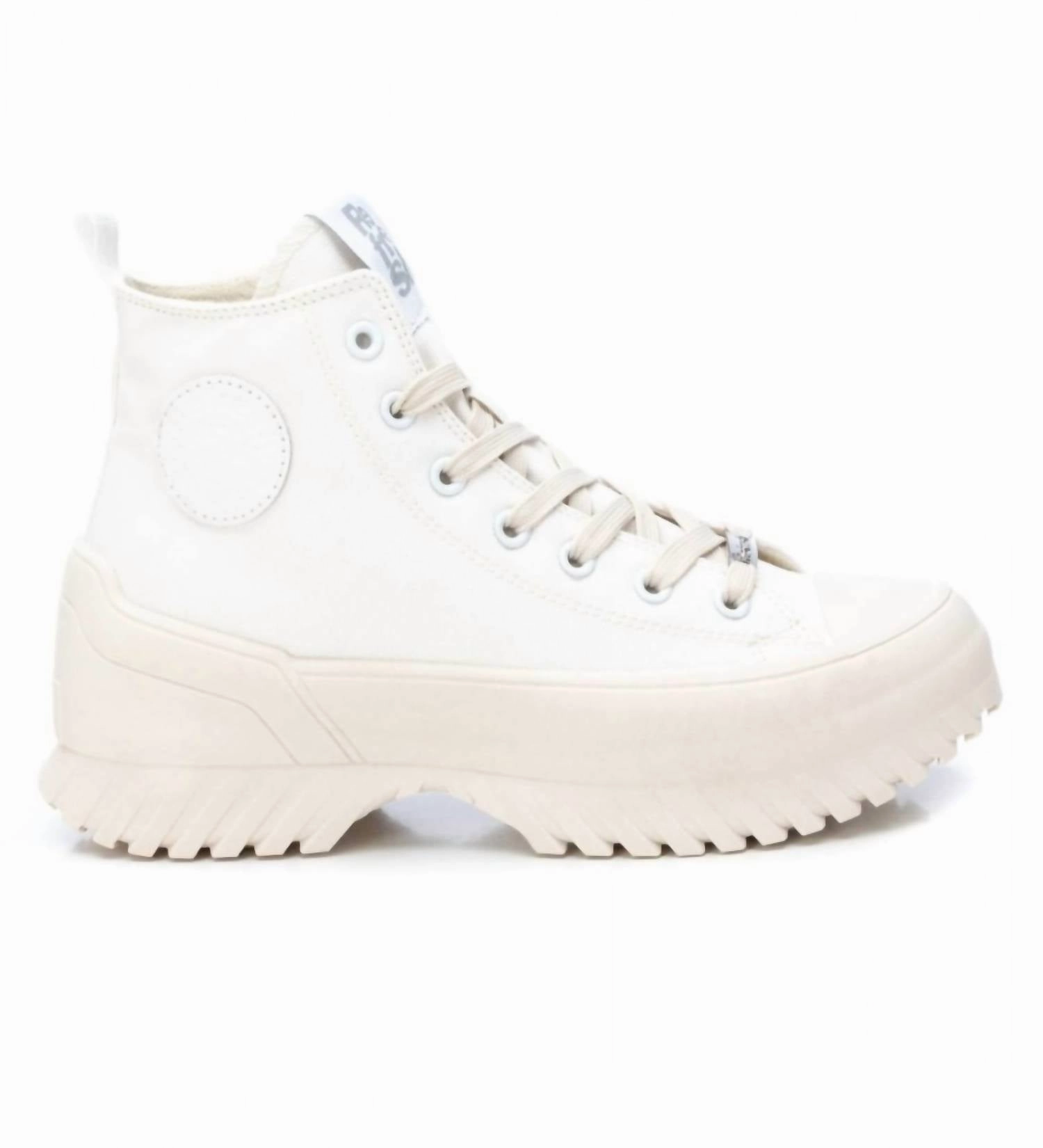 Women's Canvas Platform High-Top Sneakers In White Performance Driven Supportive Wear