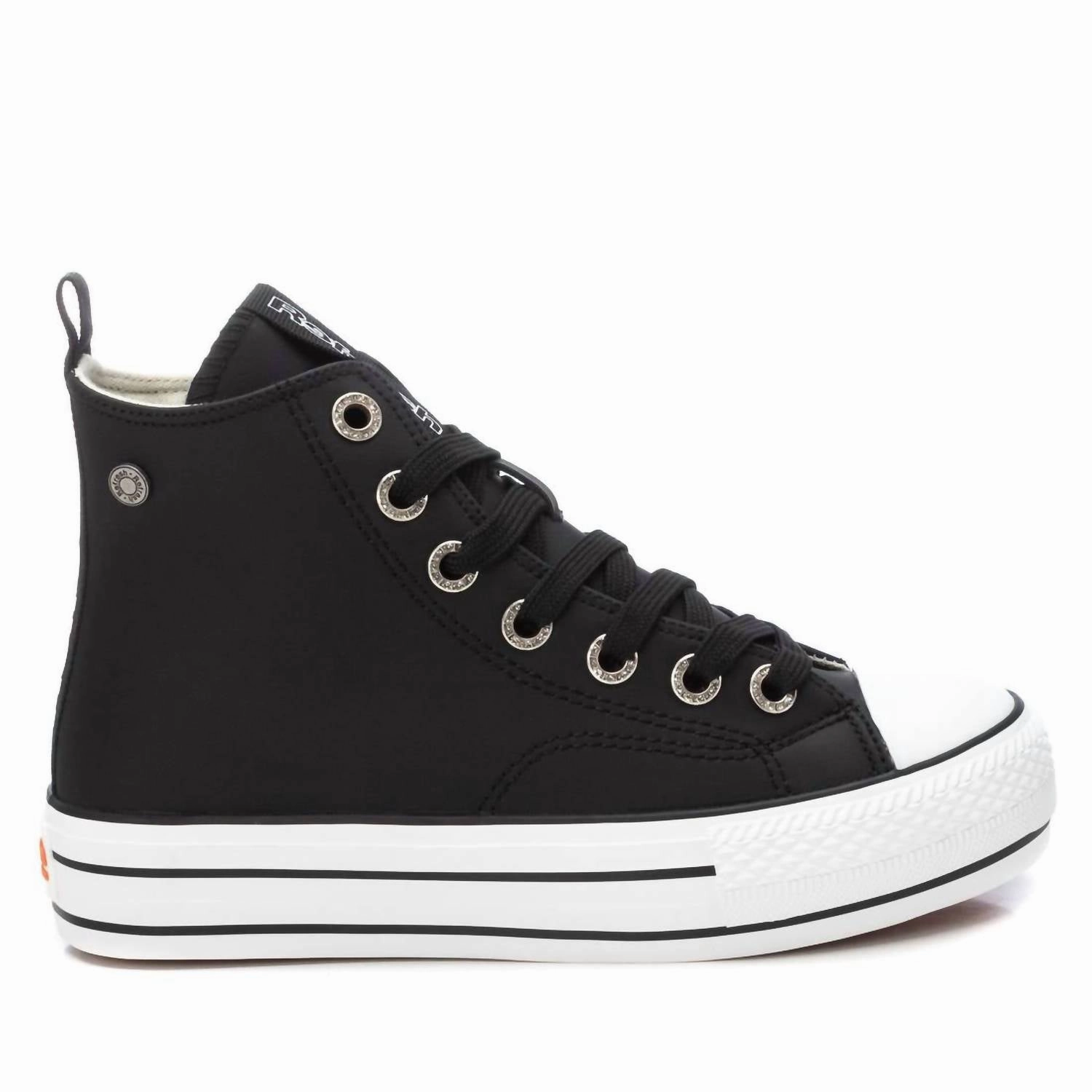 Women's Casual High Top Sneakers In Black Sock Like Fit Tech