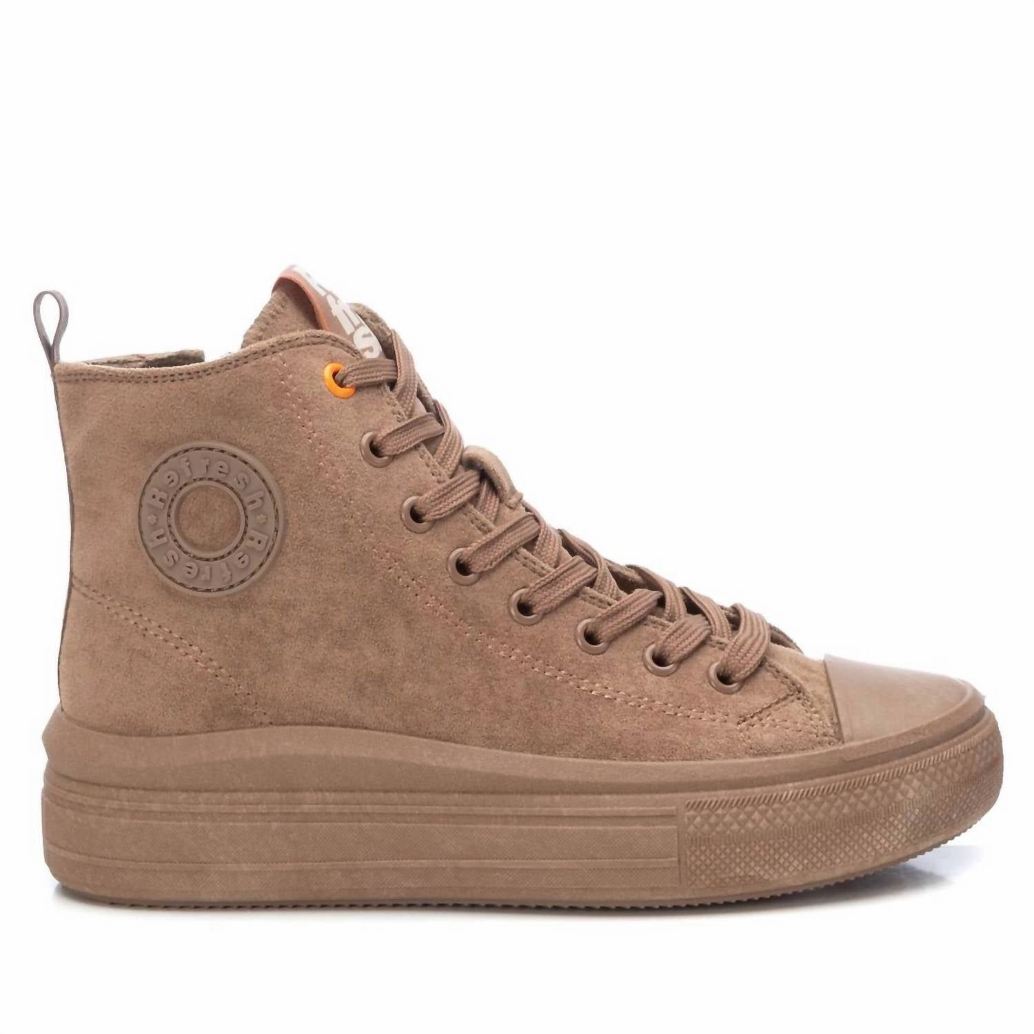 Women's Casual High Top Sneakers In Light Brown VersatileUse Clean Detail