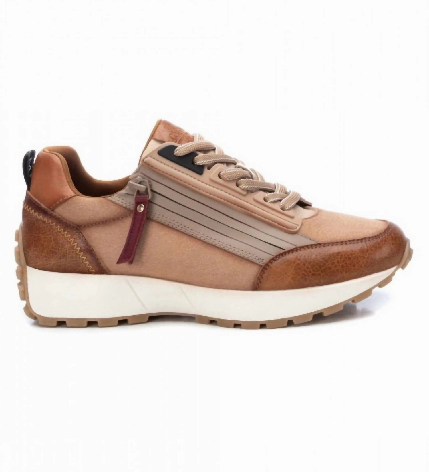Modern Feel Women's Casual Leather Sneakers In Camel