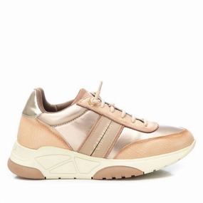 Women's Casual Sneakers In Beige Hydrophobic Upper Material