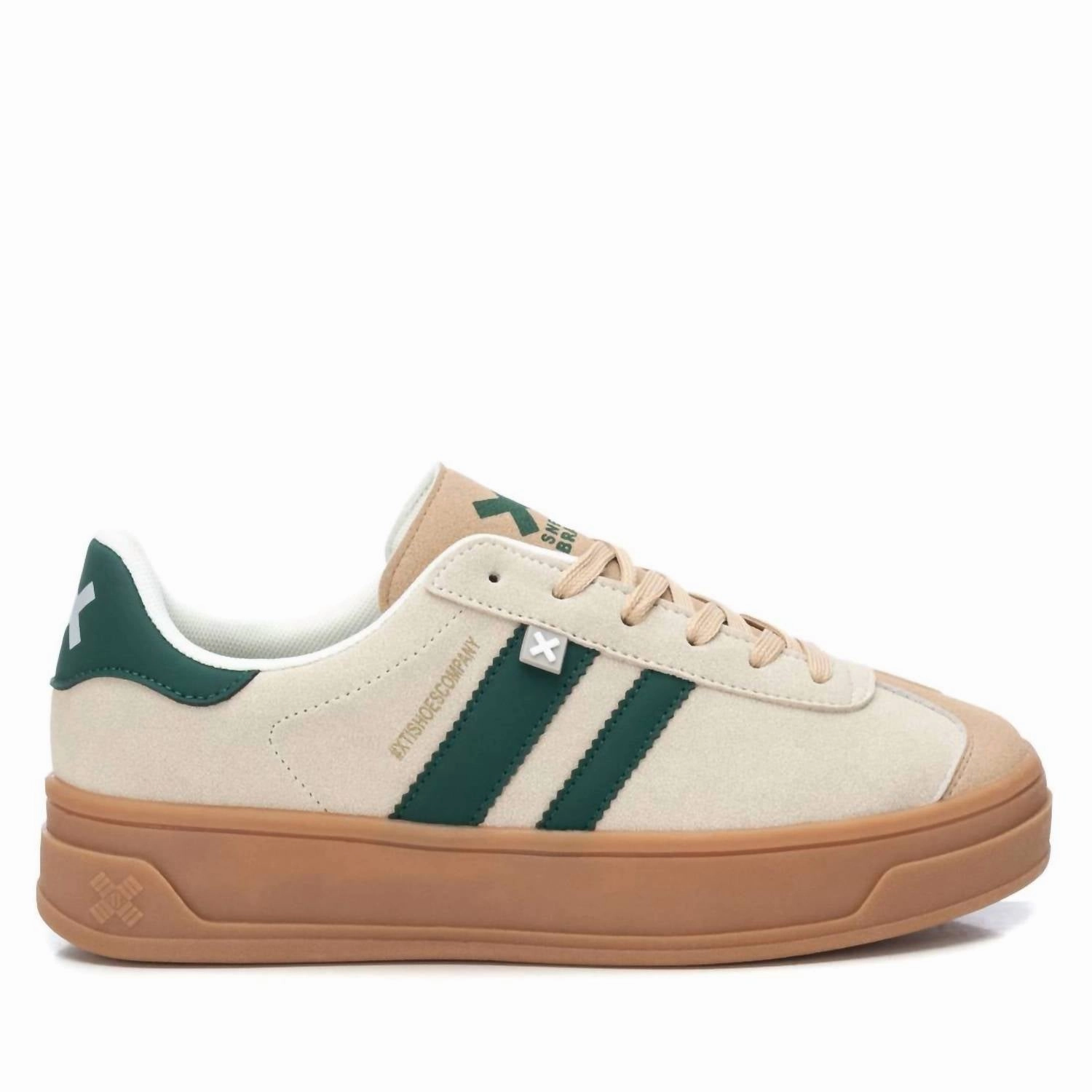 Women's Casual Sneakers In Light Beige/green Torsional Stability Base