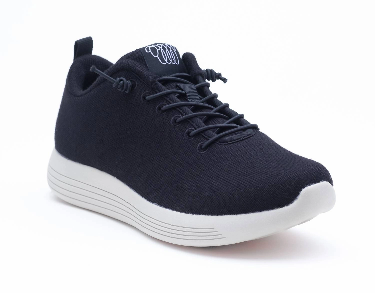 Women's Cheviot Sneaker In Black Merino Wool All Around