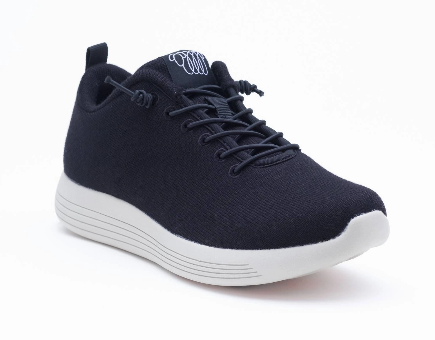 Women's Cheviot Sneaker In Black Merino Wool Training Ready MoldedMidsole
