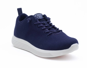 Women's Cheviot Sneaker In Navy Merino Wool Adaptable Fit