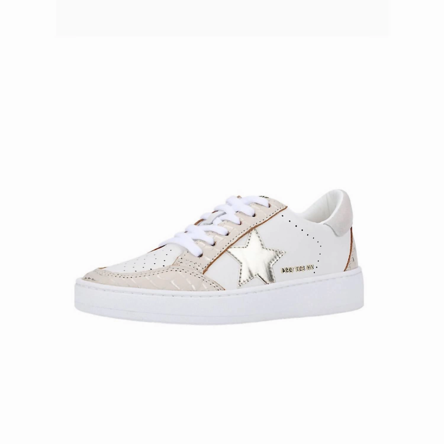 Structured Form Lightweight Material Women's Denisse Sneaker In White/blush Croco
