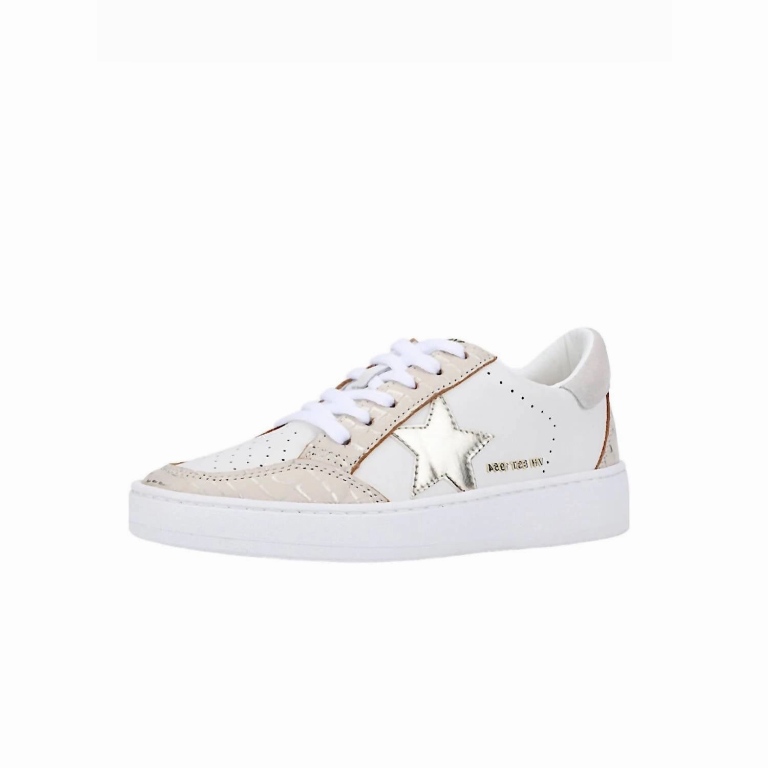 Women's Denisse Sneaker In White/blush Croco Casual Vibe