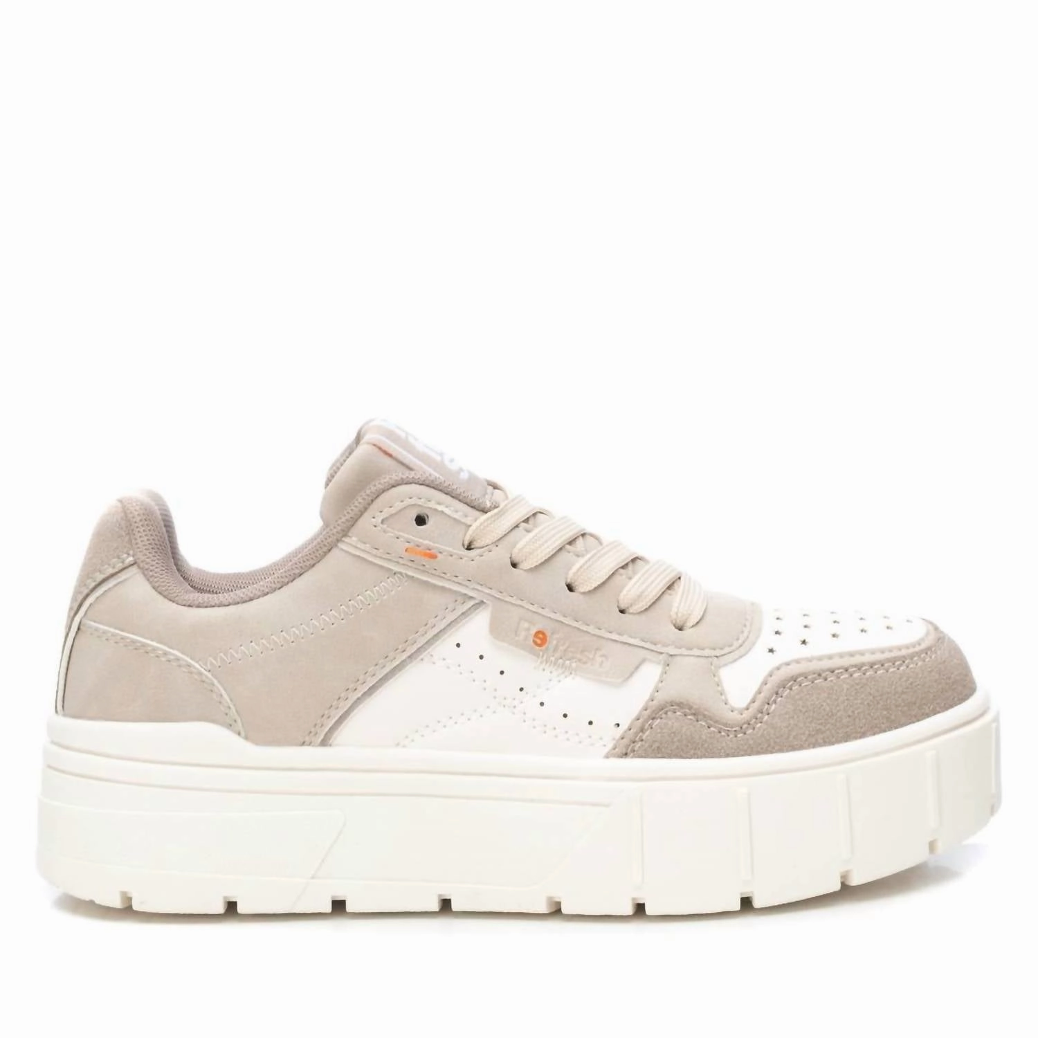 Women's Double Rubber Sneakers In Beige WideFit Modern Design