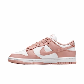 Women's Dunk Low Whisper Sneaker In White,pink Microfiber Overlays