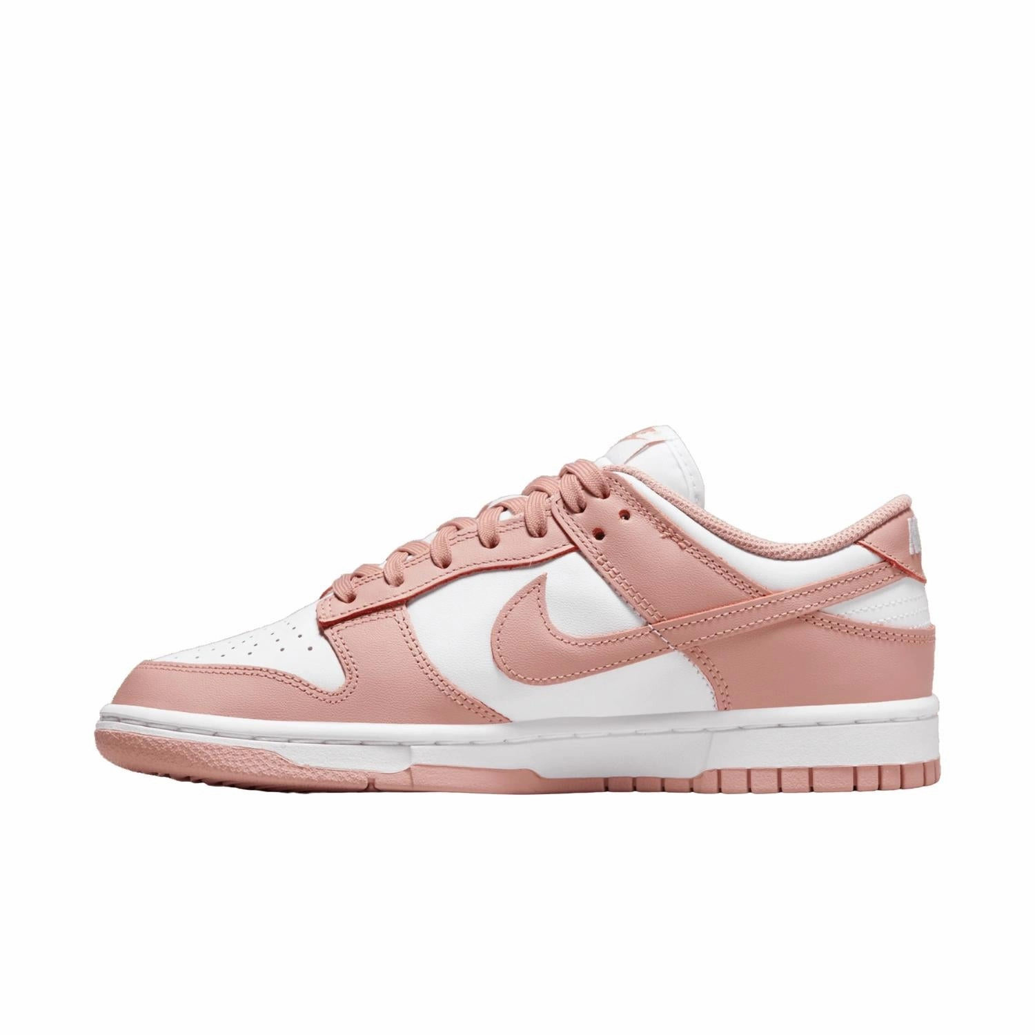 Women's Dunk Low Whisper Sneaker In White,pink Microfiber Overlays