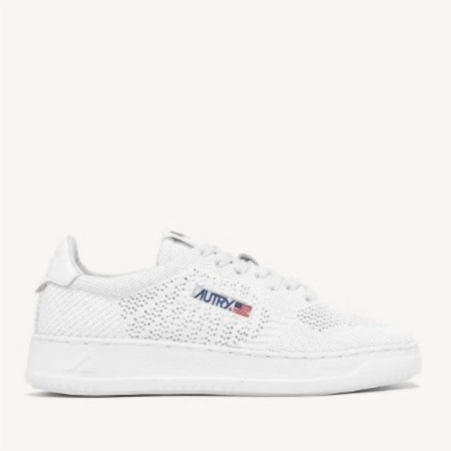 Women's Ease Knit Medalist Low Sneaker In White Multi Layer Insole