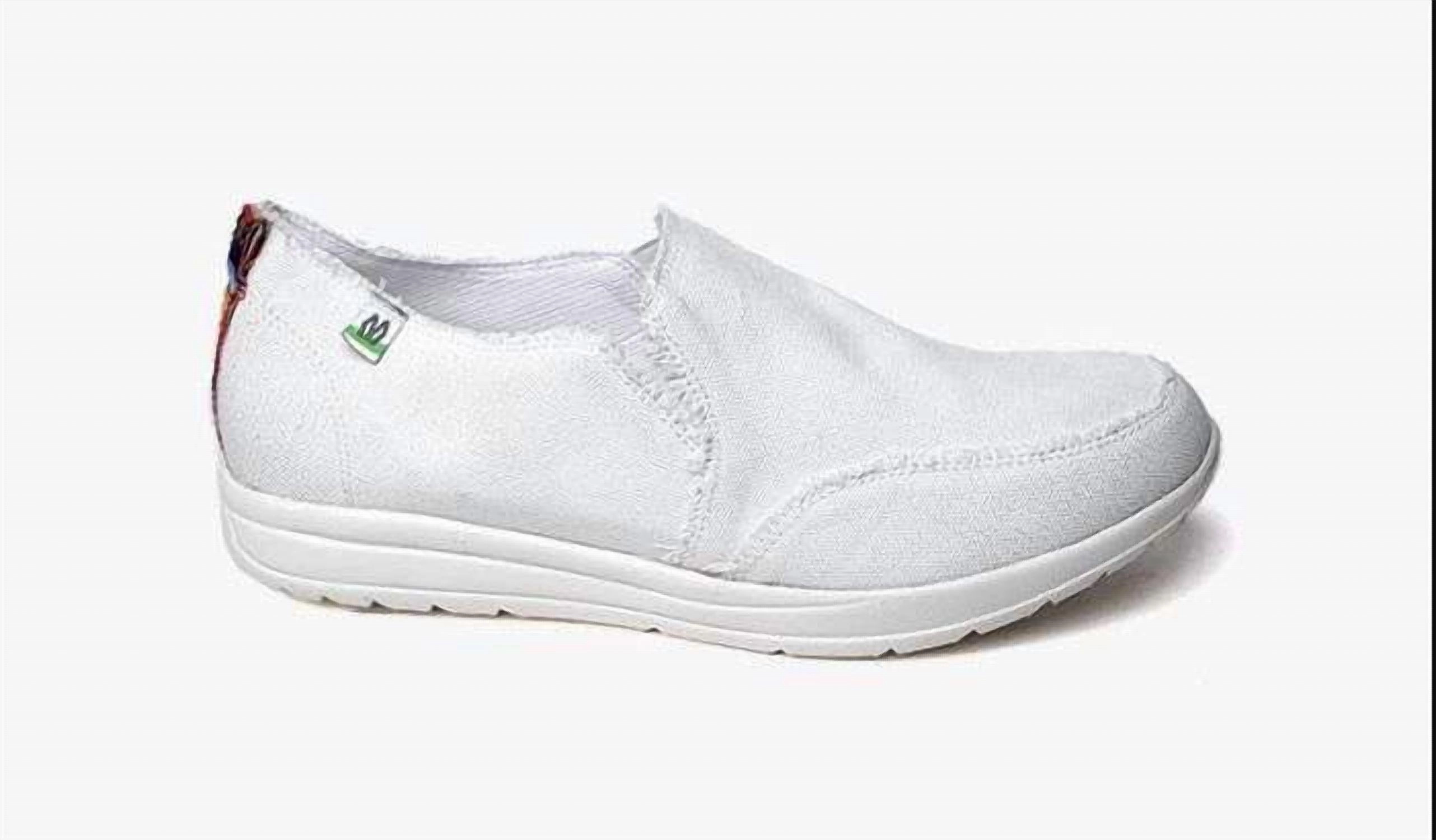 Women's Eco Expanse Canvas Shoe In White Foot Control Slip   On Style