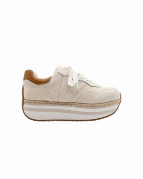 Women's Ernestina Linen Sneaker In Bone Ultimate Cushion