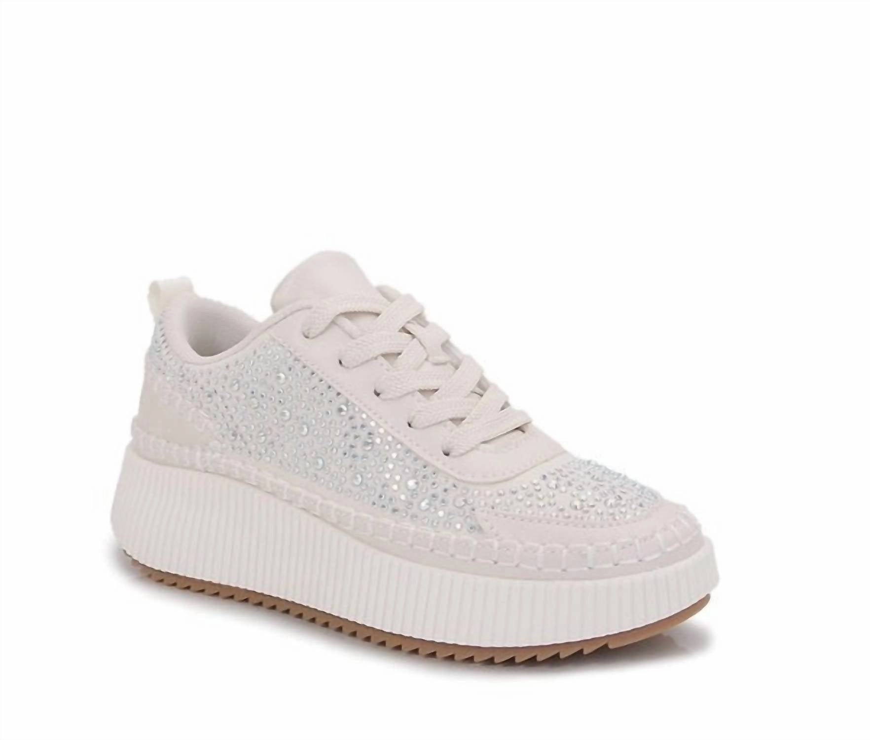 Women's Everyday Rhinestone Sneakers In White TPU Stability Cage