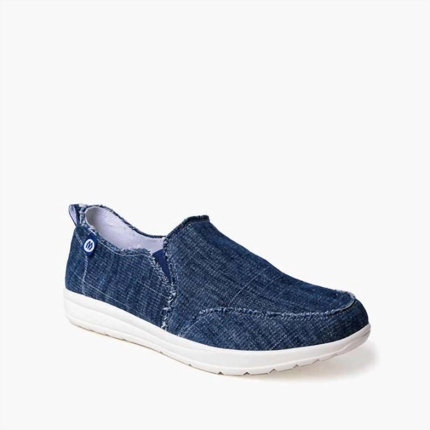 Women's Expanse Canvas Slip On Shoes In Blue Denim HeelStabilizer Steady Grip