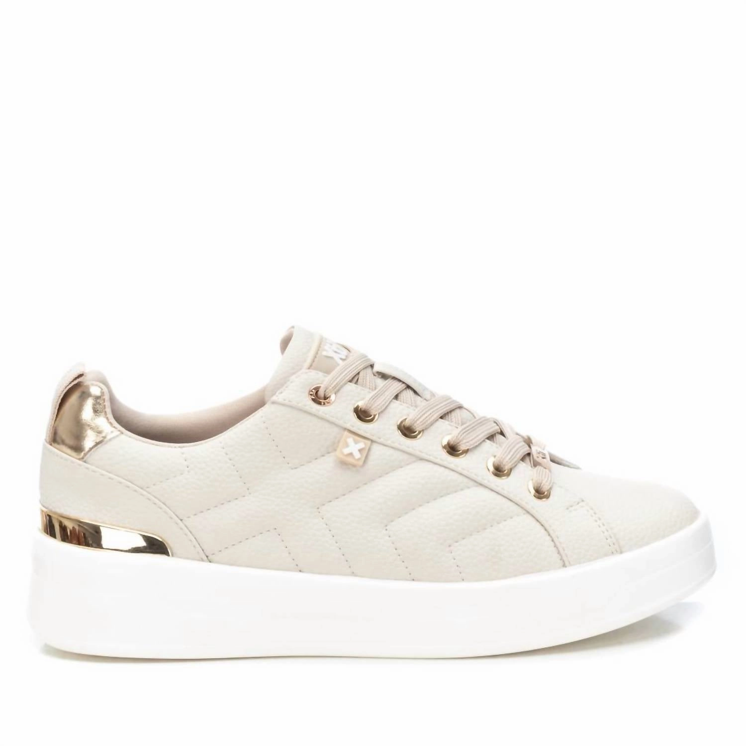 Everyday Activity Flexible Motion Women's Faux Leather Sneakers In Beige