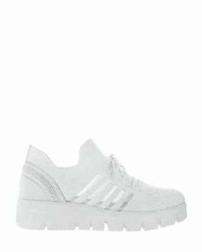 Women's Fx Bernie Crystal Sneaker In White Hydrophobic Upper Material Arch Secure