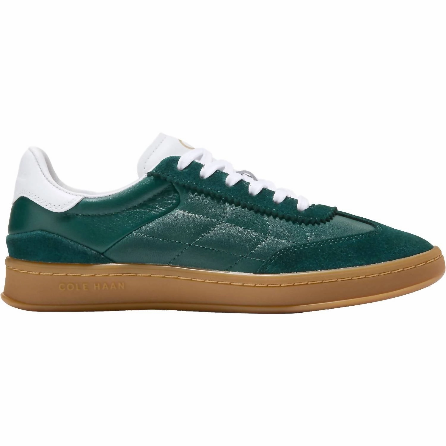 Pu Upper Ultra Soft Lining Women's Grandpro Breakaway Leather Sneaker In Pine/optic White