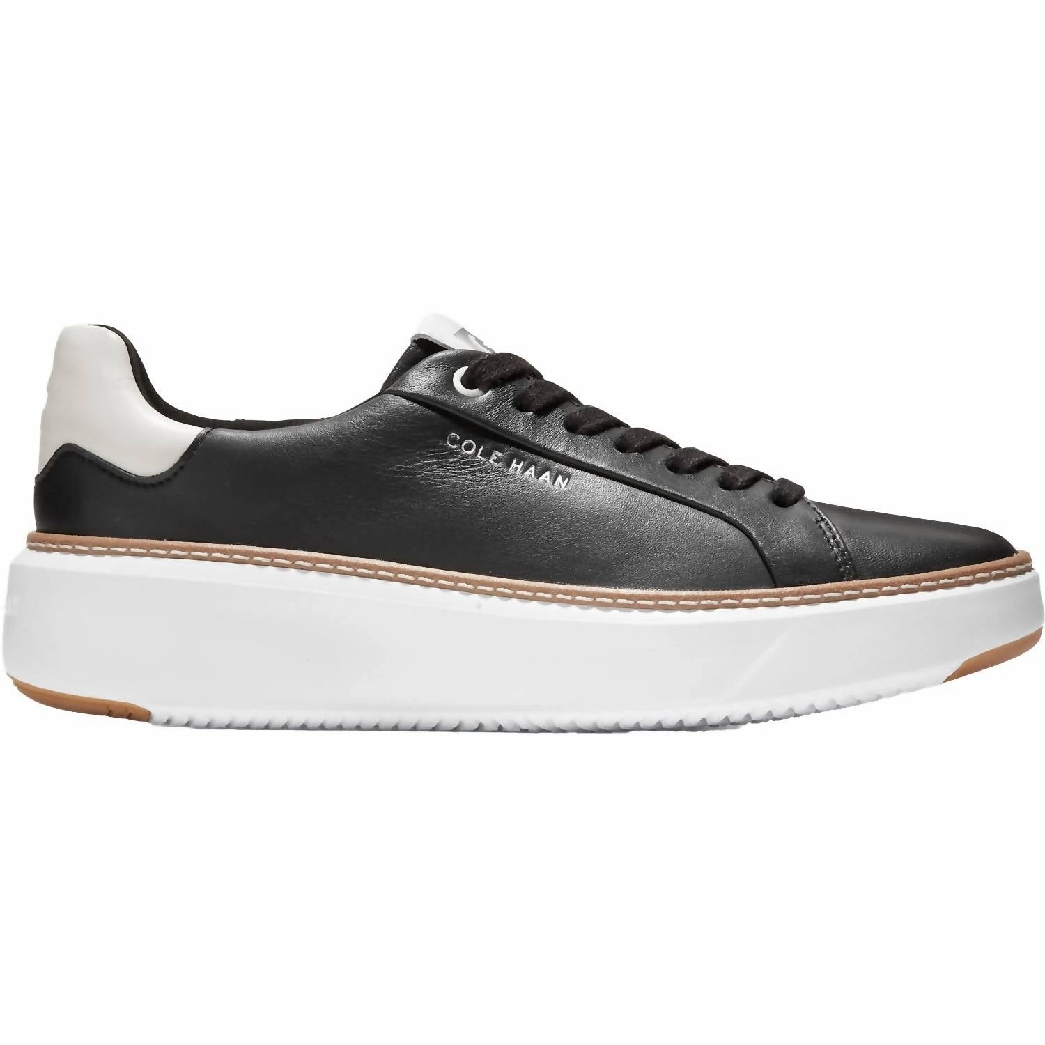 Women's Grandpro Topspin Leather Sneaker In Black/optic White Everyday Use