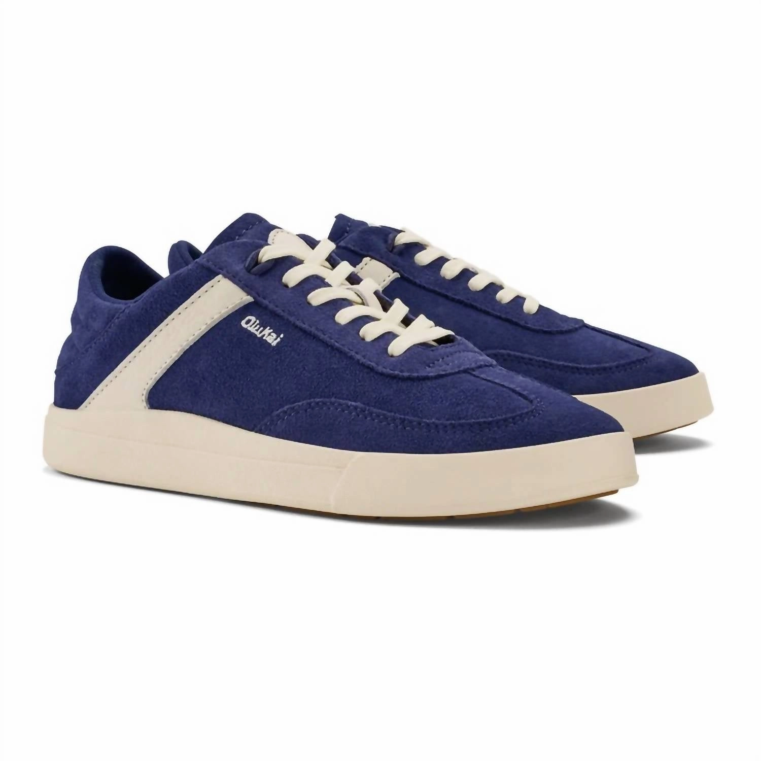 Women's Haupu Leather Sneakers In Navy/off White Style Motion Ultra Comfort