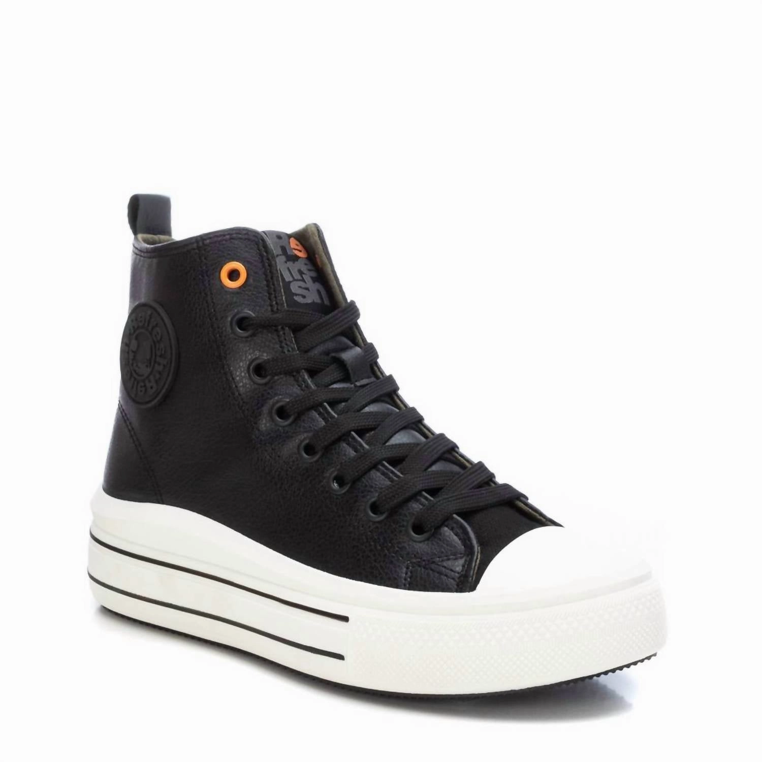 Breathable Perforated Panels Women's High-Top Sneakers Boots In Black