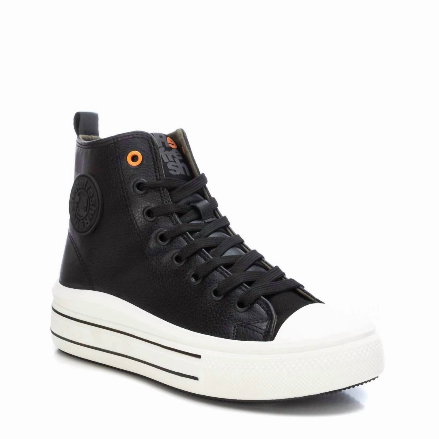 Women's High-Top Sneakers Boots In Black Ventilation Channel System Durable touch